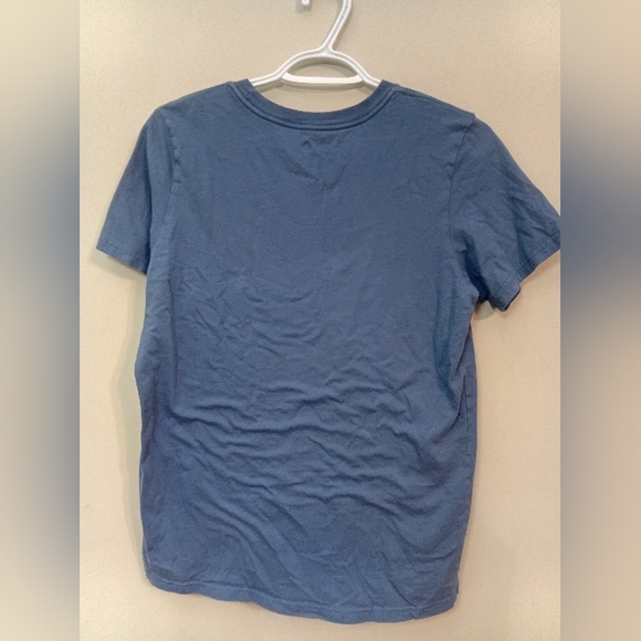 Adidas Blue Tee with Multicolor Logo - Picture 2 of 3